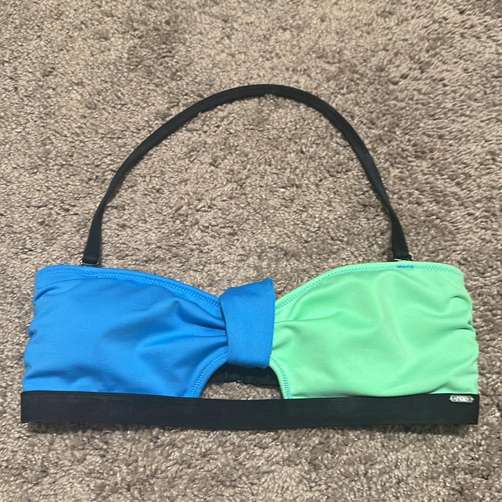 Victoria's Secret PINK neon bandeau bikini set small blue green - Picture 5 of 12